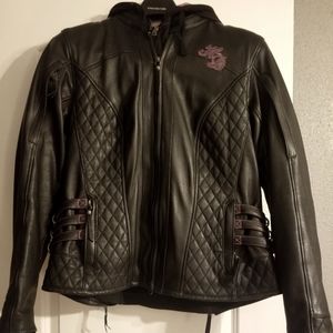 Harley-Davidson Women's Scroll Skull 3-in- 1 Leather Jacket